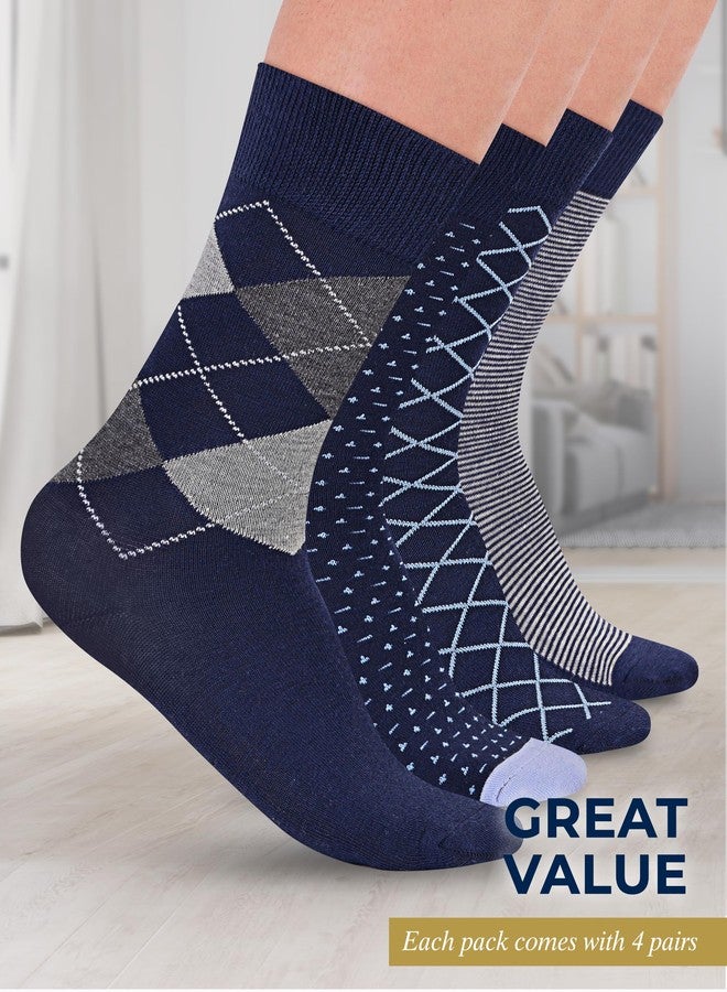 Pembrook Diabetic Dress Socks for Men - 4 Pairs Odor Free Stylish Diabetic Socks for Men Work | Mens Diabetic Socks Casual - Image 5